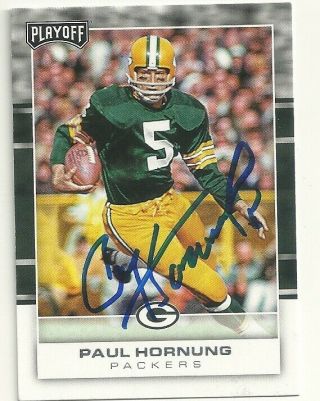Paul Hornung Packers/notre Dame/heisman/ Hof Personally Autographed Football Crd