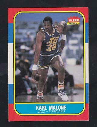 Karl Malone 1986 - 87 Fleer Rookie 68 Nrmint Or Better Utah Jazz Hof