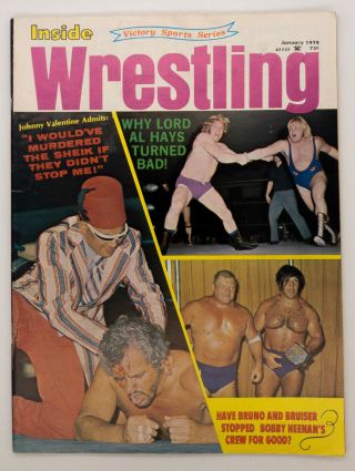 Inside Wrestling January 1974 (the Sheik,  Bruno,  Bruiser,  Heenan,  Lord Al)