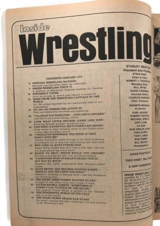Inside Wrestling January 1974 (The Sheik,  Bruno,  Bruiser,  Heenan,  Lord Al) 2