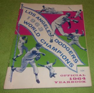 Los Angeles Dodgers World Champions Official Yearbook 1964 Collectible Sports
