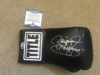 Manny “pacman” Pacquiao Signed Autographed Auto Title Boxing Glove Bas G55329