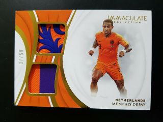 2018 - 19 Panini Immaculate Memphis Depay Dual Patch 07/50 D2