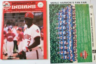 1995 Indianapolis Indians Minor League Baseball Program W/roster Cincinnati Reds