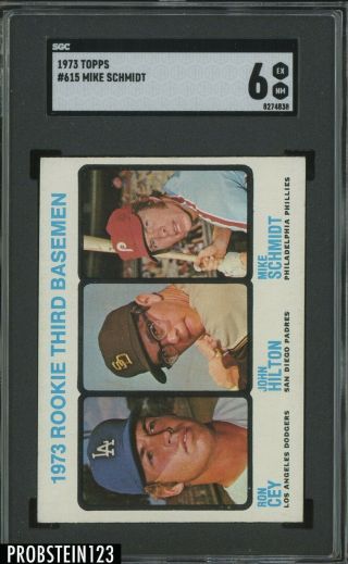 1973 Topps 615 Mike Schmidt Philadelphia Phillies Rc Rookie Hof Sgc 6 Ex - Nm