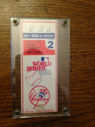 Yankees 1981 World Series Ticket Stub (one Card)
