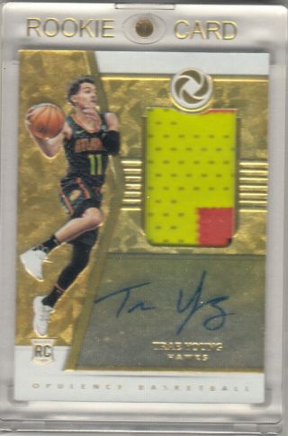 2018 - 19 18 19 Opulence Trae Young Rookie Patch Autograph Gold 01/25