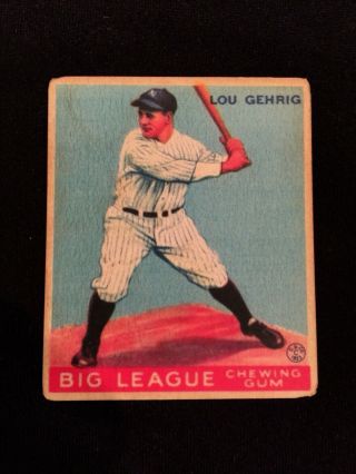 1933 Goudey 92 Lou Gehrig Aged Rp Poor - Good