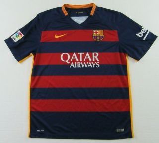 Authentic Nike Dri - Fit Fcb Barcelona Qatar Airways Unicef Soccer Jersey Size Xl