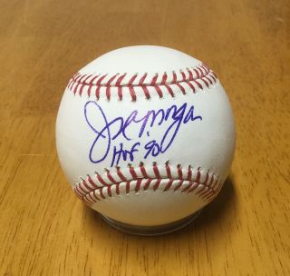 Reds Great Joe Morgan Autographed Mlb Baseball With Hof Inscription Signed.