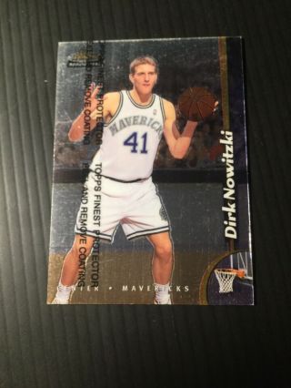 1998 - 99 Topps Finest Dirk Nowitzki Rookie Card With Peel Still On