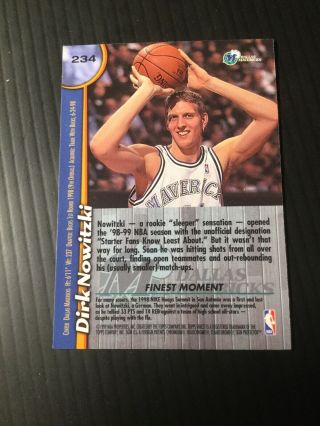 1998 - 99 Topps Finest Dirk Nowitzki Rookie Card with peel Still On 2