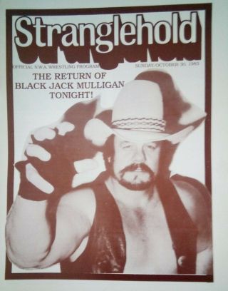 Toronto Wrestling Stranglehold Program - Blackjack Mulligan,  Oct 30,  1983 (nwa)