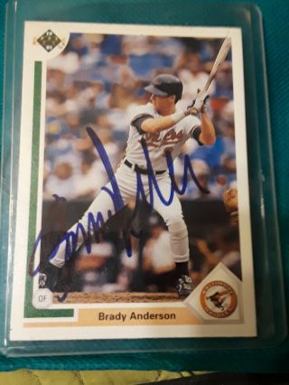 Brady Anderson 1991 Upper Deck Autographed Signed 349 Orioles