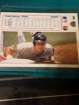 BRADY ANDERSON 1991 UPPER DECK AUTOGRAPHED SIGNED 349 ORIOLES 4