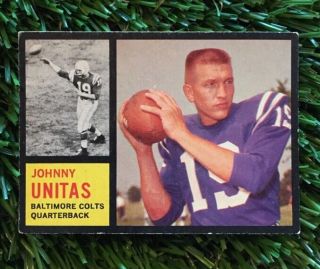 1962 Topps Football Card 1 Johnny Unitas Baltimore Colts Vgex No Creases