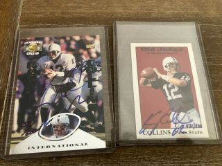 1995 2 Autographed Cards Kerry Collins Sr Old Judge/franchise Duo,  7 Cards