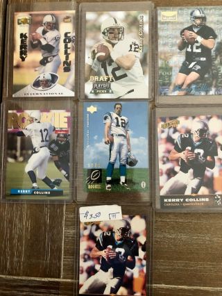 1995 2 Autographed Cards Kerry Collins SR Old Judge/Franchise Duo,  7 Cards 3