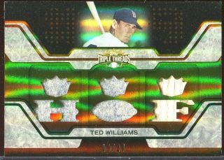 2008 Triple Threads Ted Williams Red Sox Hof (6 - Piece) Jersey Bat - - 19/27