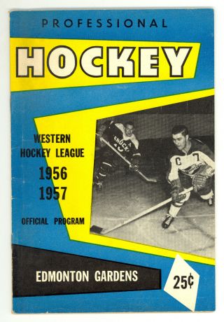 Htf 1956 - 57 Edmonton Flyers Whl Hockey Program Vs.  Westminster Royals