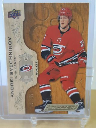 2018 - 19 Ud Engrained Base Faux Wood Andrei Svechnikov Rc Hurricanes 253/299