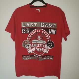 San Francisco 49ers Nfl Football Farewell Season Candlestick Park T - Shirt Large