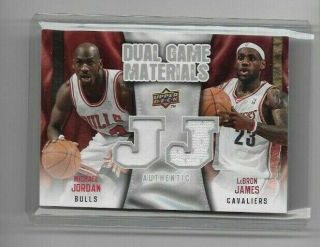 Michael Jordan & Lebron James 2009 - 10 Ud Authentic Dual Game Materials