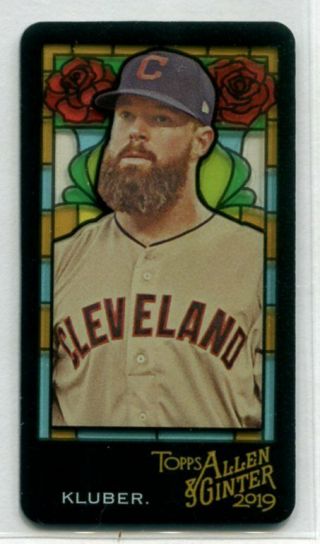 2019 Topps Allen & Ginter 148 Corey Kluber Mini Stained Glass Sp
