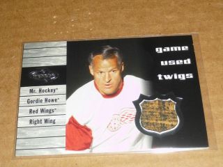 2001 Upper Deck Heroes Gordie Howe Mr.  Hockey Game Twigs Stick Red Wings