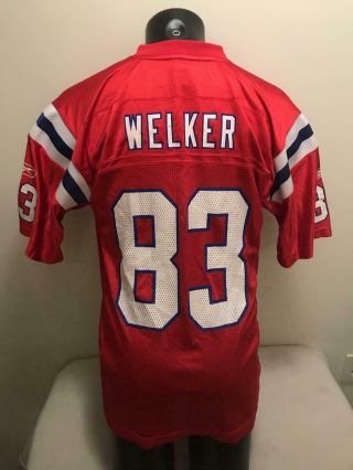 Wes Welker 83 England Patriots Red Reebok Jersey Mens size Small 3