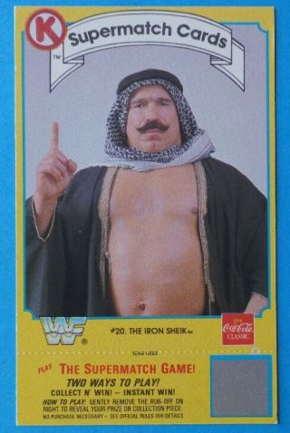 1987 Circle K Coca - Cola The Iron Sheik Wrestling Card Wwf Supermatch Ex/mint