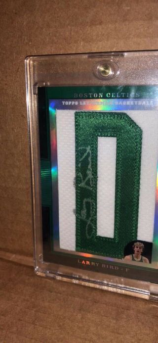 2008 Topps Larry Bird Letterman Jersey auto Patch Basketball Card 2/3 Letter D 2