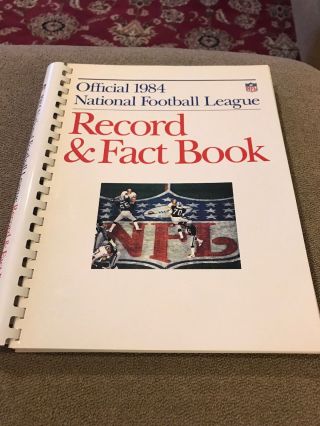 Official 1984 Nfl National Football League Record And Fact Book (jl)