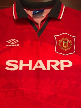 Vintage Umbro Manchester United Sharp Lee Sharpe Soccer Jersey