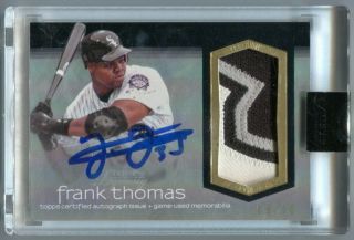 2018 Topps Dynasty Frank Thomas Autograph 3 Color Patch Auto /10 Encased