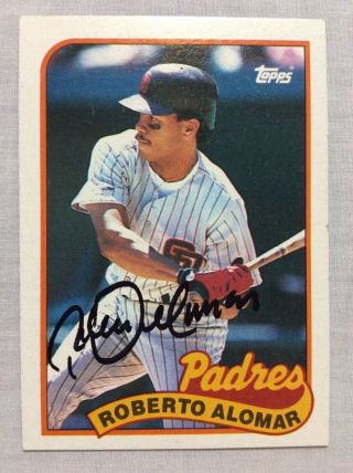 1989 Topps - Roberto Alomar 206 Autograph (hand - Signed Card W/)