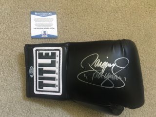 Manny “pacman” Pacquiao Signed Autographed Auto Title Boxing Glove Bas G55314