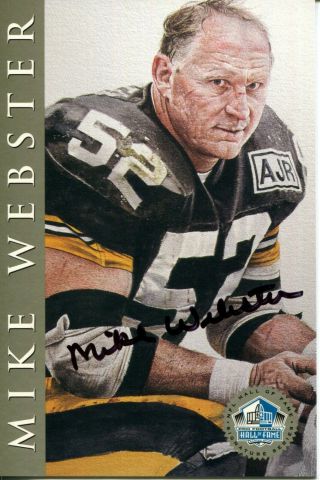 Mike Webster Signed Nfl Hall Of Fame Signature Series 4x6 Postcard 2500 Steelers