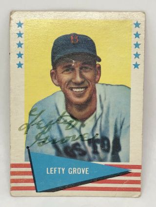 Vintage Hand Signed Lefty Grove Baseball Card Mlb Hall Of Fame