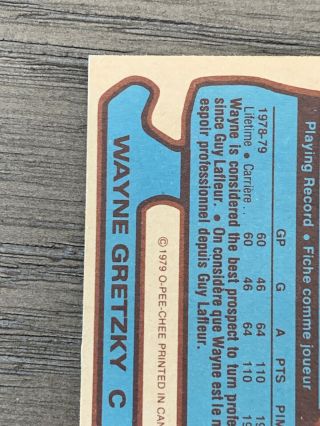 WAYNE GRETZKY 1979 - 80 O - PEE CHEE OPC HOCKEY 18 ROOKIE RC 7