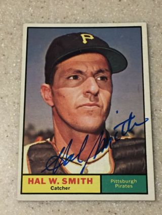1961 Topps 242 Hal W Smith Signed Card