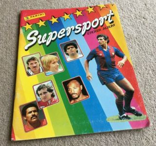 1987 Panini Supersport Sticker Album,  Empty With Poster Intact