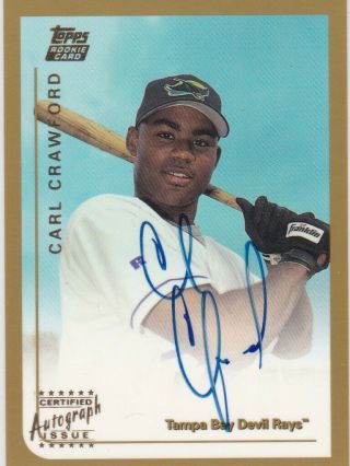 Carl Crawford Tampa Bay Rays Dodgers 1999 Topps Traded Autographs T75 Auto Rc