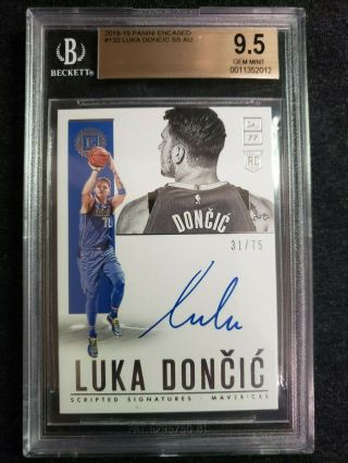 2018 - 19 Encased Luka Doncic Auto Rookie 31/75 Bgs 9.  5/10 " Scripted Signatures "