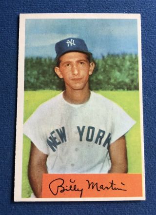 1954 Bowman 145,  Vintage Baseball Card,  Billy Martin,  York Yankees