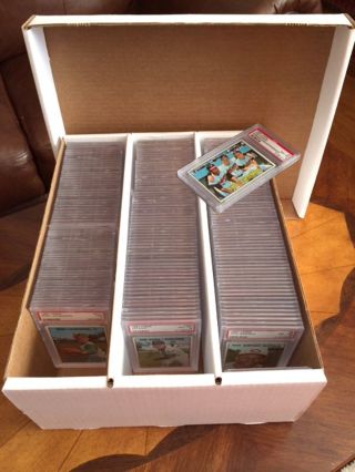5 Graded Sports Card Storage Boxes - Holds 195 Cards.  No Cards Are