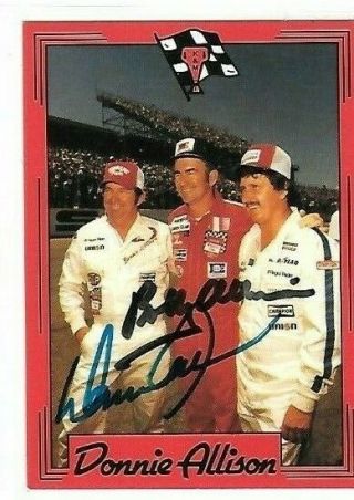 Nascar Legends Bobby And Donnie Allison Autographed Signed Trading Card