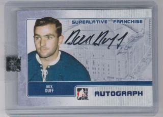 08 - 09 Itg Superlative Franchise Autograph Auto Maple Leafs - Dick Duff