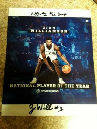 Overstock Zwilliamson Signed In Person Player Of The Year With Inscription