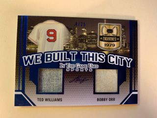 Ted Williams Bobby Orr 2019 Leaf In The Game Itg Jersey Patch 4/25